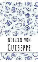 Notizen von Guiseppe: Kariertes Notizbuch mit 5x5 Karomuster für deinen personalisierten Vornamen