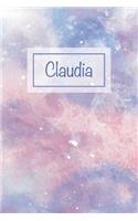 Claudia: First Name Personalized Notebook, College Ruled (Lined) Journal, Cute Pastel Notepad with Marble Pattern for Girls, Teens and Women