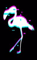 Flamingo Vaporwave Aesthetic 90s Glitch Notebook
