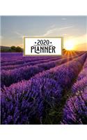 2020 Planner: Beautiful French Lavender 12-Month Organizer with Daily/Weekly/Monthly Views, Inspirational Quotes, Habit Tracker, Vision Board, Dot Bullet Grid and