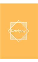 Recipes: Blank Recipe Notebook to Write in Soft Yellow with White