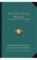De L'Etat De La France