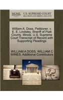 William A. Doss, Petitioner, V. E. E. Lindsley, Sheriff of Piatt County, Illinois. U.S. Supreme Court Transcript of Record with Supporting Pleadings