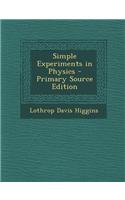 Simple Experiments in Physics