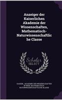 Anzeiger Der Kaiserlichen Akademie Der Wissenschaften, Mathematisch-Naturwissenschaftliche Classe