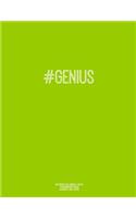 Notebook for Cornell Notes, 120 Numbered Pages, #GENIUS, Lime Cover