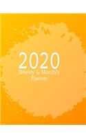 2020 Calendar With Orange Circle Jan - Dec 2020