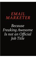 Email Marketer Because Freaking Awesome Is Not An Official Job Title: Career journal, notebook and writing journal for encouraging men, women and kids. A framework for building your career.