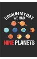 Back In My Day We Had Nine Planets: (6x9 Journal): Lined Writing Notebook, 120 Pages