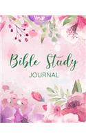 Bible Study Journal: Floral Christian Bible Study Journal: 8"x10" Journal For Christian Men & Women (Christian Journal)