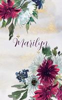 Marilyn: Personalized Journal Gift Idea for Women (Burgundy and White Mums)