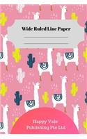 Cute Ilama Theme Wide Ruled Line Paper