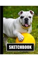 Sketchbook: Dog Cover Design - White Paper - 120 Blank Unlined Pages - 8.5" X 11" - Matte Finished Soft Cover