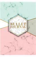 Bullet Journal: Marble + Gold Bullet Journal - 120-Page 1/2 Inch Dot Grid Notebook - 6 X 9 Marble & Gold Perfect Bound Softcover