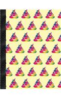 My Super Cute Yellow Rainbow Poop Emoji 2x2 Quad Graph Paper Notebook