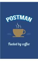 Postman Fueled by Coffee Journal, Graph Paper: Blank Quad Grid Notebook (Office & Work Humor)