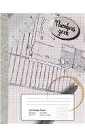 Numbers geek: Graph paper notebook/composition book, 60 sheets/120 pages, 5 x 5 squared graph paper,