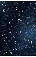 Bullet Journal: Galaxy Constellations Sky Notebook, Dotted Grid, (5.5 x 8.5)
