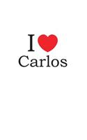 I Love Carlos: Lined Journal for Jotting Love Notes