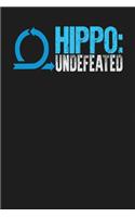Hippo: Undefeated: Dark Gray, Blue & White Design, Blank College Ruled Line Paper Journal Notebook for Project Managers and Their Families. (Agile and Scru