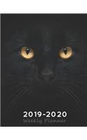 2019-2020 Weekly Planner: Large Two Years Organizer Notebook - Black Cat