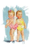 Sketchbook: Large Sketchbook, Vintage Image of Two Babies, 120 Pages, 8.5 by 11