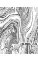 Sketchbook: 8" x 10", Drawing Sketchbook, Unlruled Notebook, Drawing Paper Pad, Swirl (Gray) - (Sketch book)