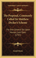 Proposal, Commonly Called Sir Matthew Decker's Scheme: For One General Tax Upon Houses, Laid Open (1757)