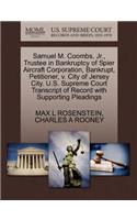 Samuel M. Coombs, Jr., Trustee in Bankruptcy of Spier Aircraft Corporation, Bankrupt, Petitioner, V. City of Jersey City. U.S. Supreme Court Transcript of Record with Supporting Pleadings