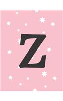 Letter Z Notebook: Alphabet Letter Notebook/ Journal/ Notepad/ Diary For Girls, Teens, Adults and Kids - 100 Black Lined Pages With Margins - 8.5 x 11 Inches - A4