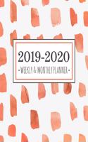 2019-2020 Weekly & Monthly Planner: Watercolor Paint Dab Diary Agenda Calendar Schedule Organizer - Sept 2019 through December 2020