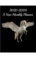 2020-2024 5 Year Monthly Planner: Beautiful Unicorn cove 5 Year agenda Planner