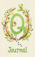 Cute Woodland Critter Journal with Initial