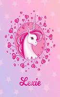 Lexie: Unicorn Large Blank Primary Handwriting Learn to Write Practice Paper for Girls - Pink Purple Magical Horse Personalized Letter L Initial Custom Fir