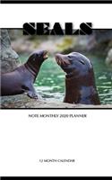 Seals Note Monthly 2020 Planner 12 Month Calendar