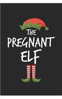 Funny Pregnant Elf Christmas Notebook Gift