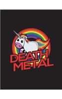 Death Metal Notebook - Blank Unlined: 200 Pages 8.5 x 11 Sketch Art Drawing Paper School Student Teacher Unicorn Music Rainbow