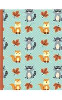 Bullet Style Dot Grid Journal: Raccoons & Foxes Theme 8.5"x 11" 150 page DIY Planner Paperback(Dot Grid Bullet Journal - Bujo for Beginners)