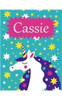 Cassie: Personalized Name Notebook/Journal for Girls with Unicorn (Personalised Birthday and Christmas Gifts)