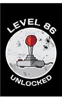 Level 86 Unlocked: Vintage 86th Birthday Gifts Blank Journal Notebook
