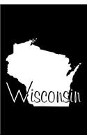 Wisconsin - Black Lined Notebook with Margins: 101 Pages, Medium Ruled, 6 x 9 Journal, Soft Cover