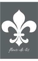 fleur-de-lis - Slate Grey Blank Notebook with Fleur de Lis Corners
