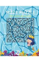 Maze Puzzle Game For Kids Age 8-10 Years: Mermaid Swimming In The Sea, Funny Maze Puzzle Game Book, Big Book Of Mazes for Kids, Amazing Maze Large Print 8.5"x11", (Activity Book for Kids) (V