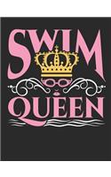 Swim Queen: Swimming Notebook, Blank Paperback Composition Book For Swimmer To Write In, 150 Pages, college ruled