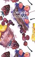 Composition Notebook: Beautiful Dessert Notebook / Journal, Collage Ruled