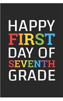 Back to School Notebook 'Happy First Day of Seventh Grade' - Back To School Gift - 7th Grade Writing Journal