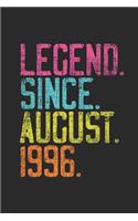 Legend Since August 1996: Graph Ruled Notebook - Journal 23rd Birthday for Woman and Men