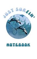 Blue Dolphins Playing in the Surf Notebook