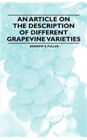 An Article on the Description of Different Grapevine Varieties