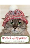 12 Month Weekly Planner: January 1 - December 31, 2020